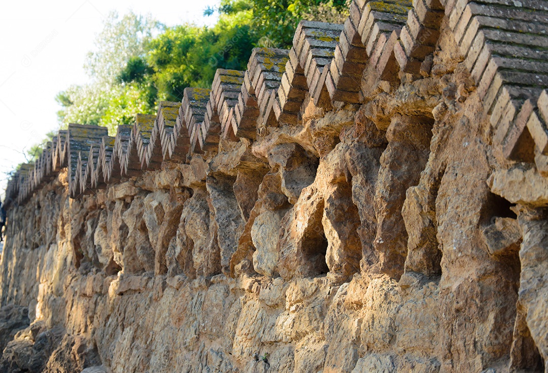 Parque guell atrações turísticas em Barcelona Espanha.