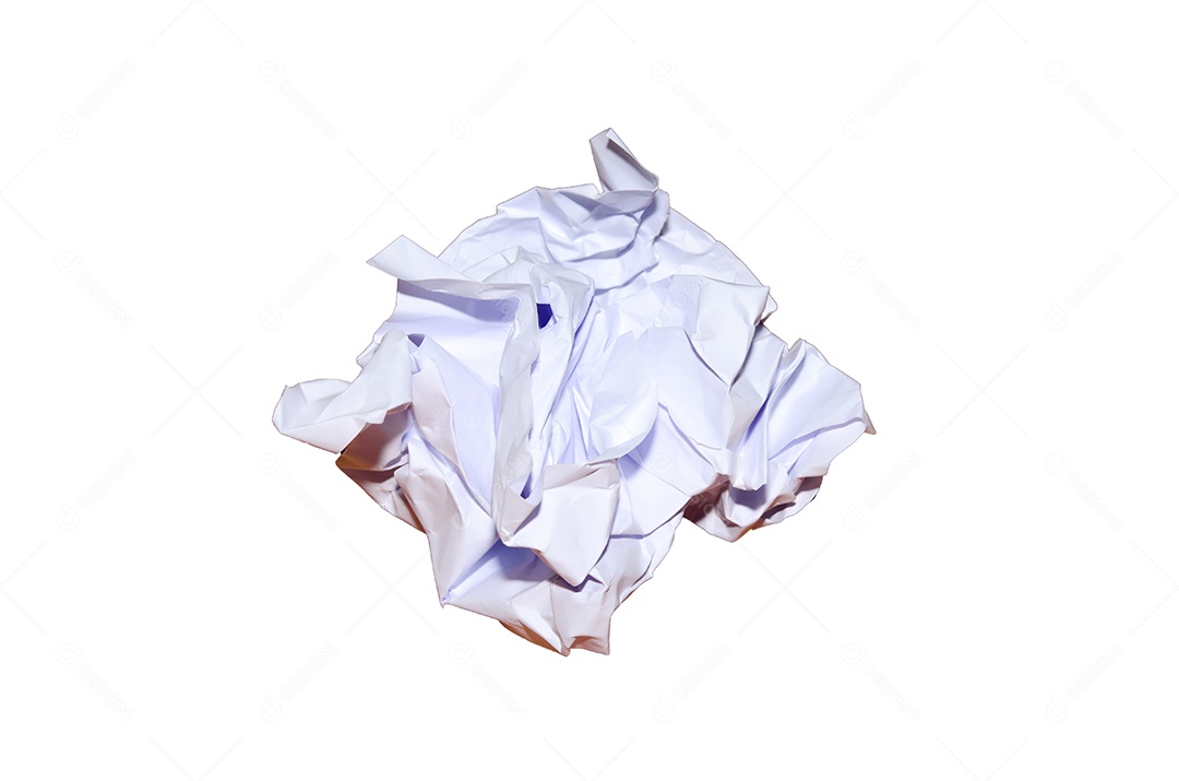 papel branco amassado