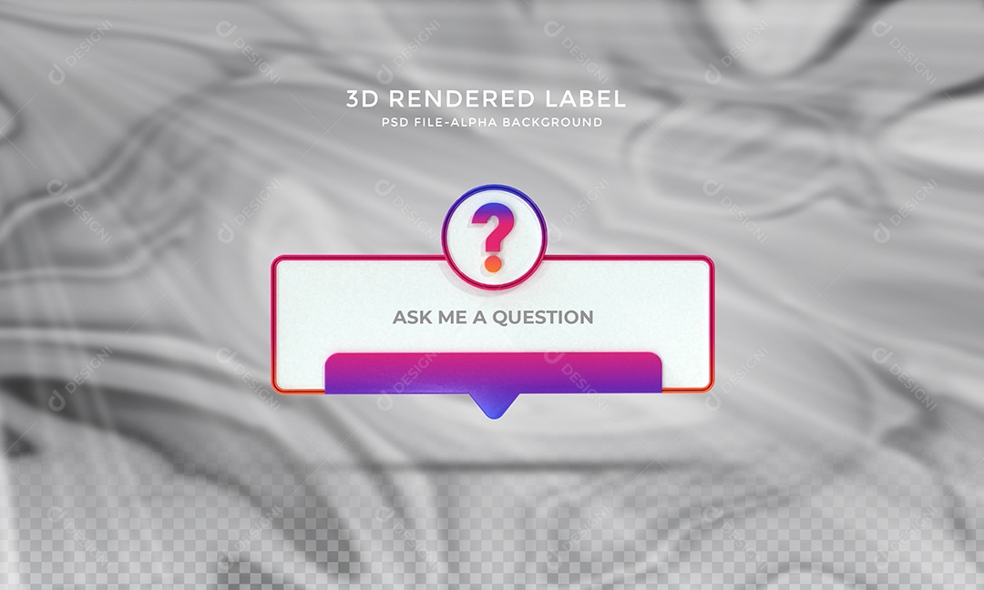 Caixa de Pergunta de pergunta para redes sociais Elemento 3D Para Composição PSD