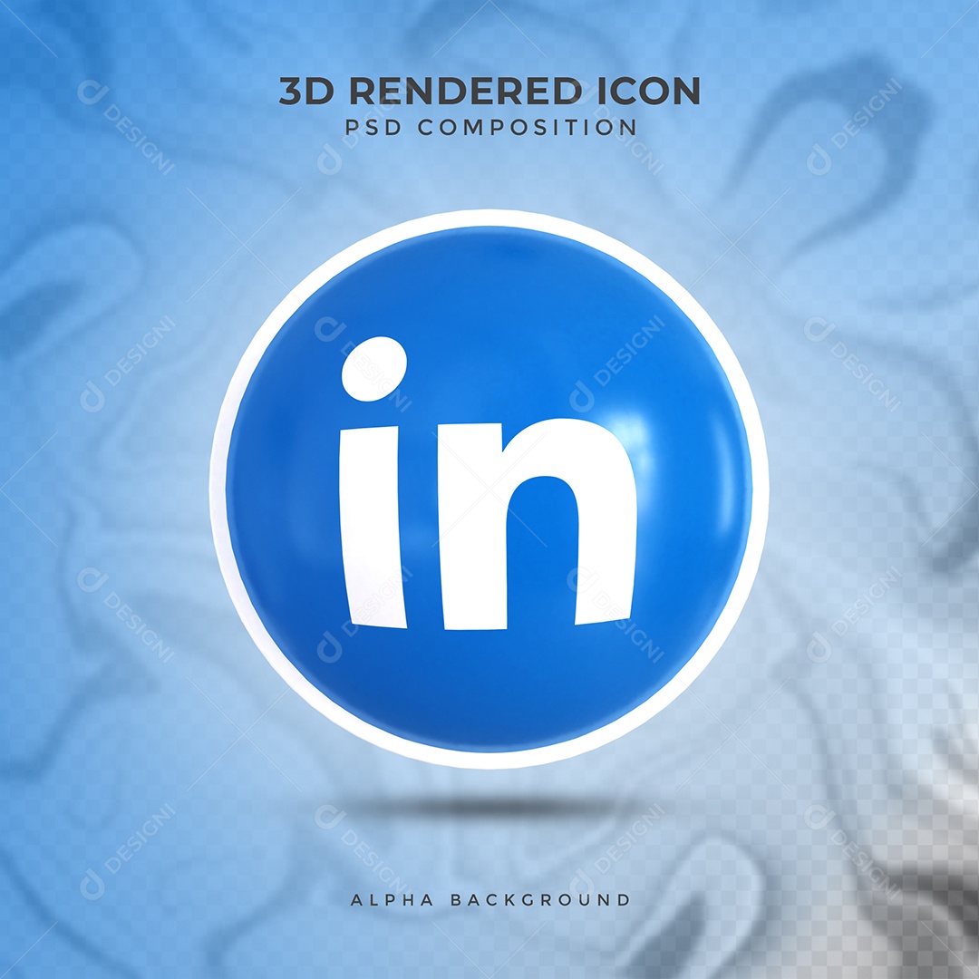 Linkedin 3D Ícone Elemento Para Composição PSD