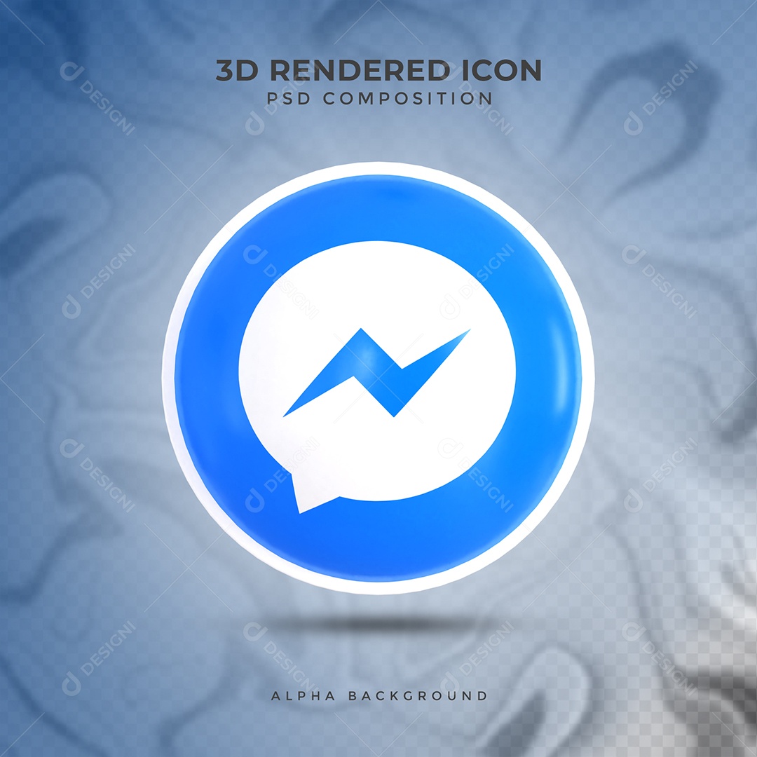 Messenger Ícone 3D Para Composição PSD