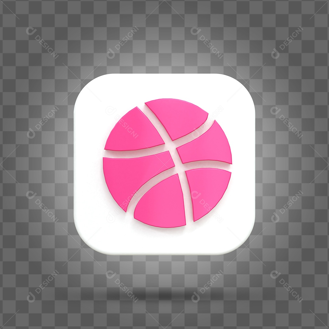 Dribbble Elemento 3D Para Composição PSD