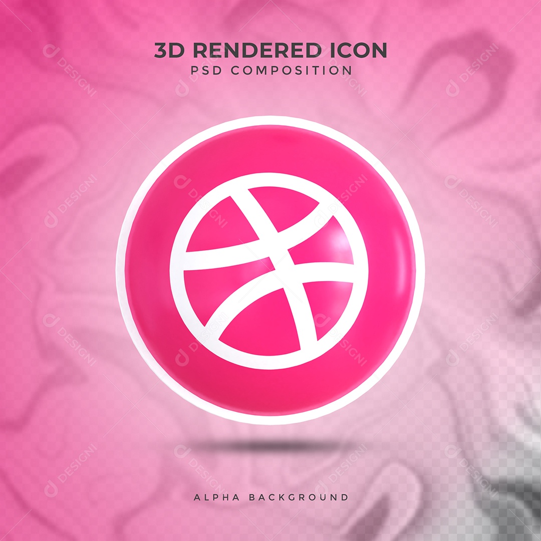 Dribbble 3D Ícone de Mensagem Elemento Para Composição PSD