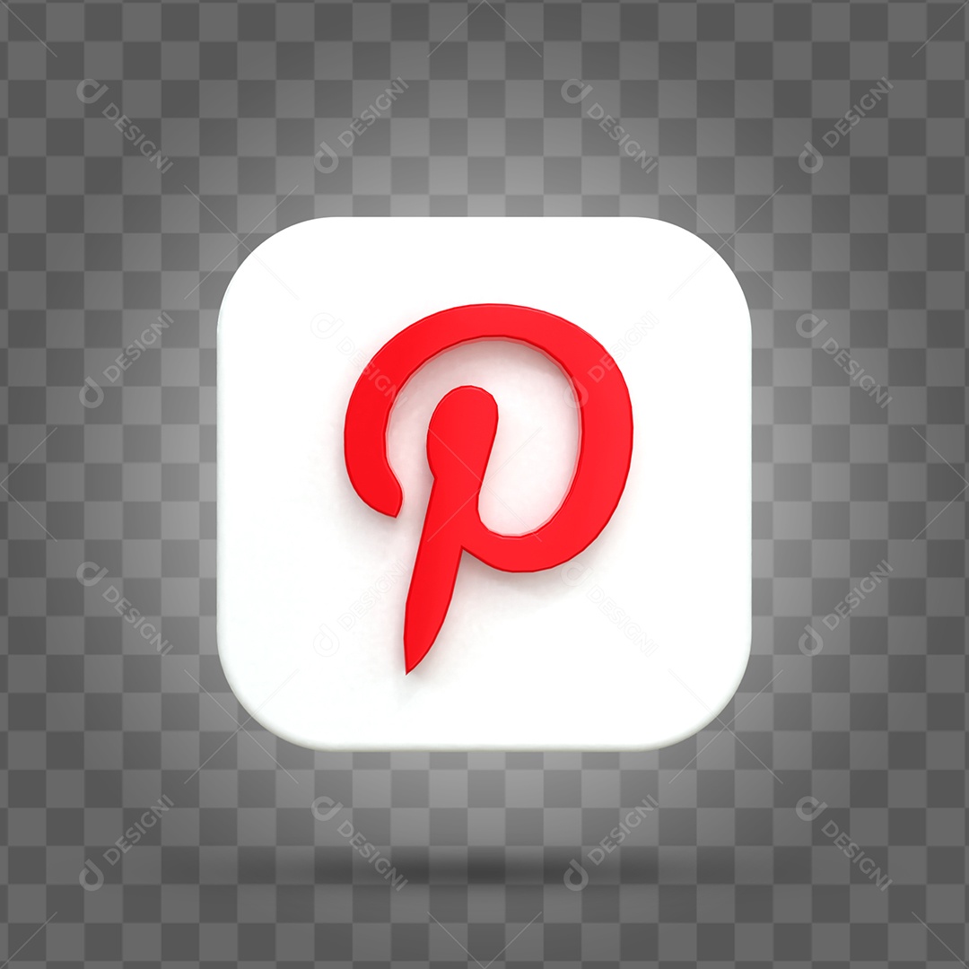 Pinterest Elemento 3D Para Composição PSD