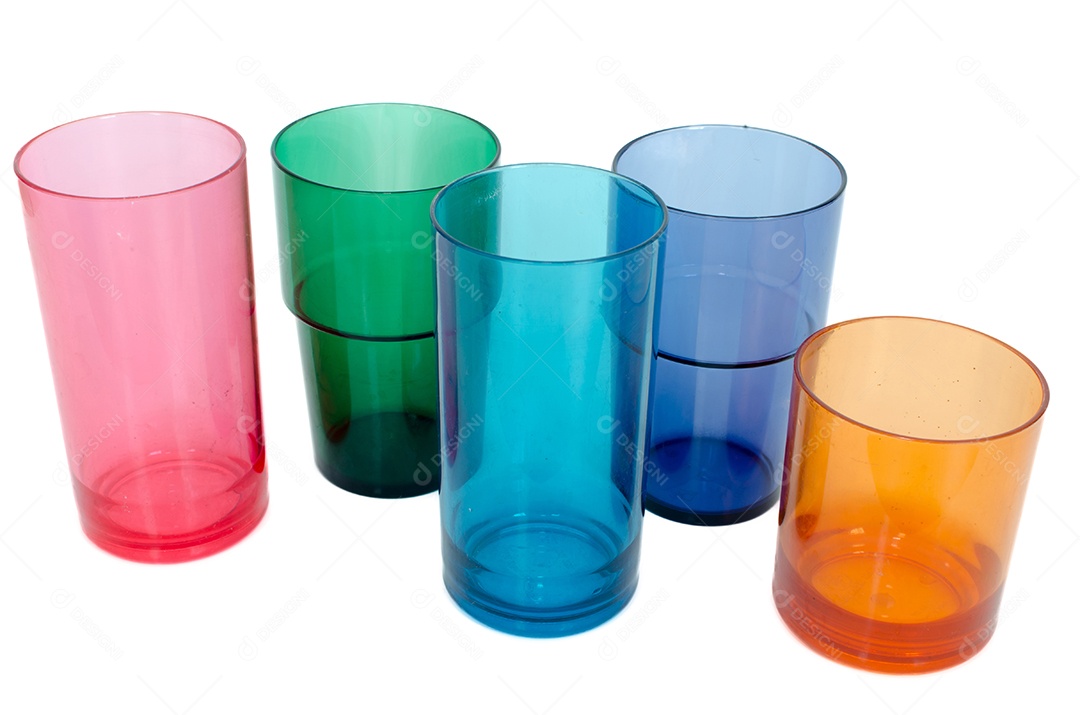 Plástico de vidro no fundo branco