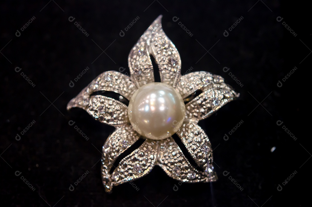 Clip broche de colocar em roupas no fundo preto.