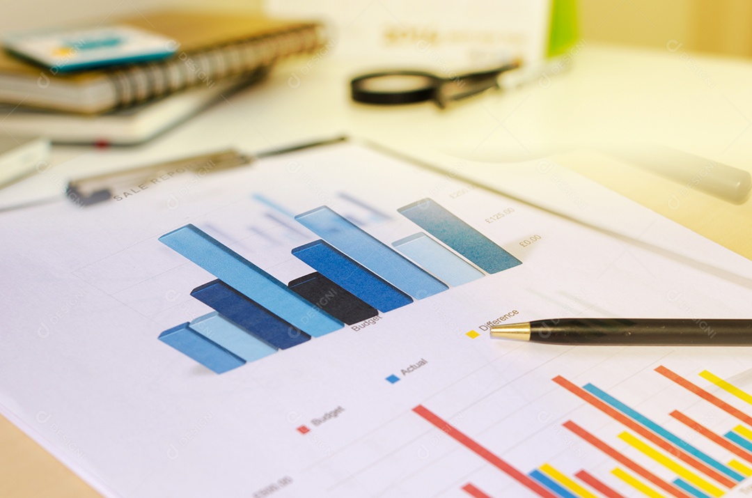 Gráficos e gráficos de finanças, conceito de negócio de investimento financeiro
