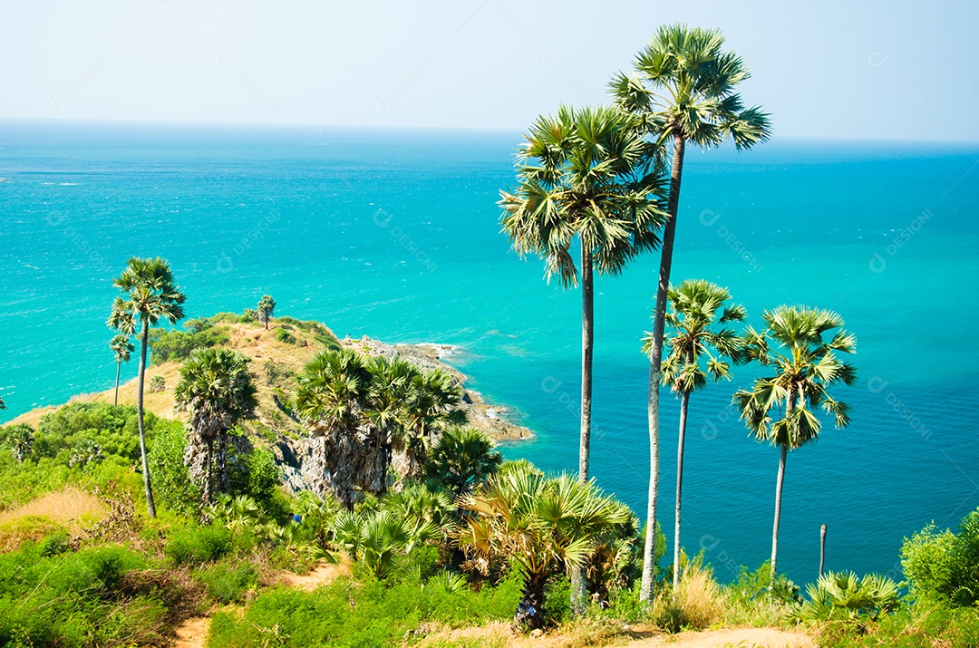 Belo ponto de vista do cabo, Tailândia