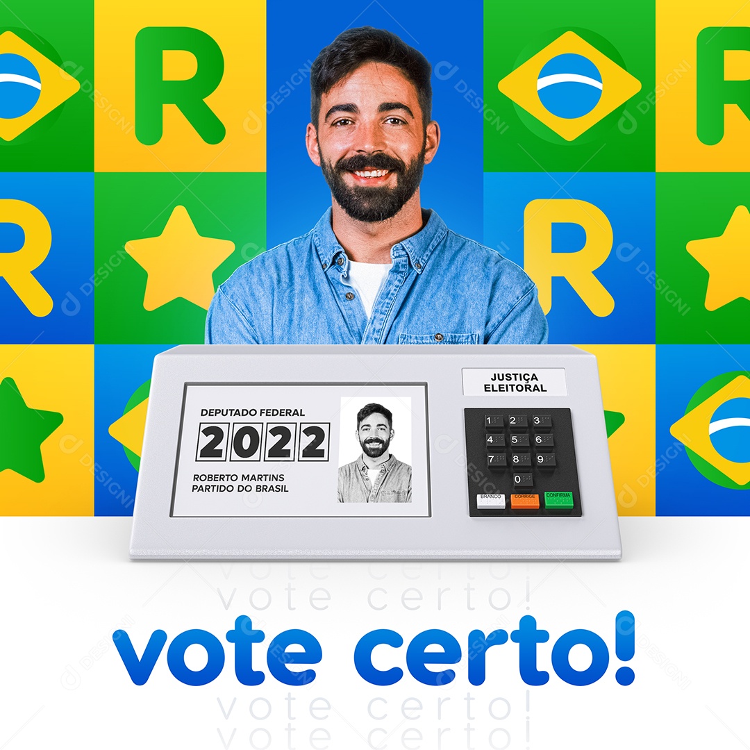 Vote Certo Deputado Federal Política Social Media PSD Editável