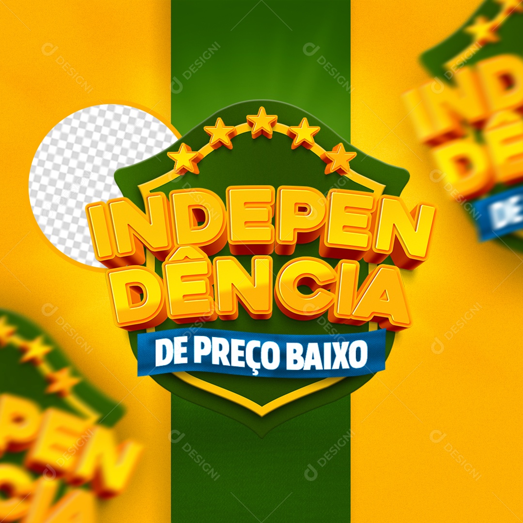 Selo 3D Independêmcia de Preço Baixo PSD