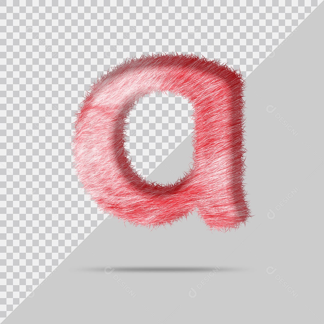 Letra a minúscula com pele Vermelho Pintada Ilustração 3D PSD