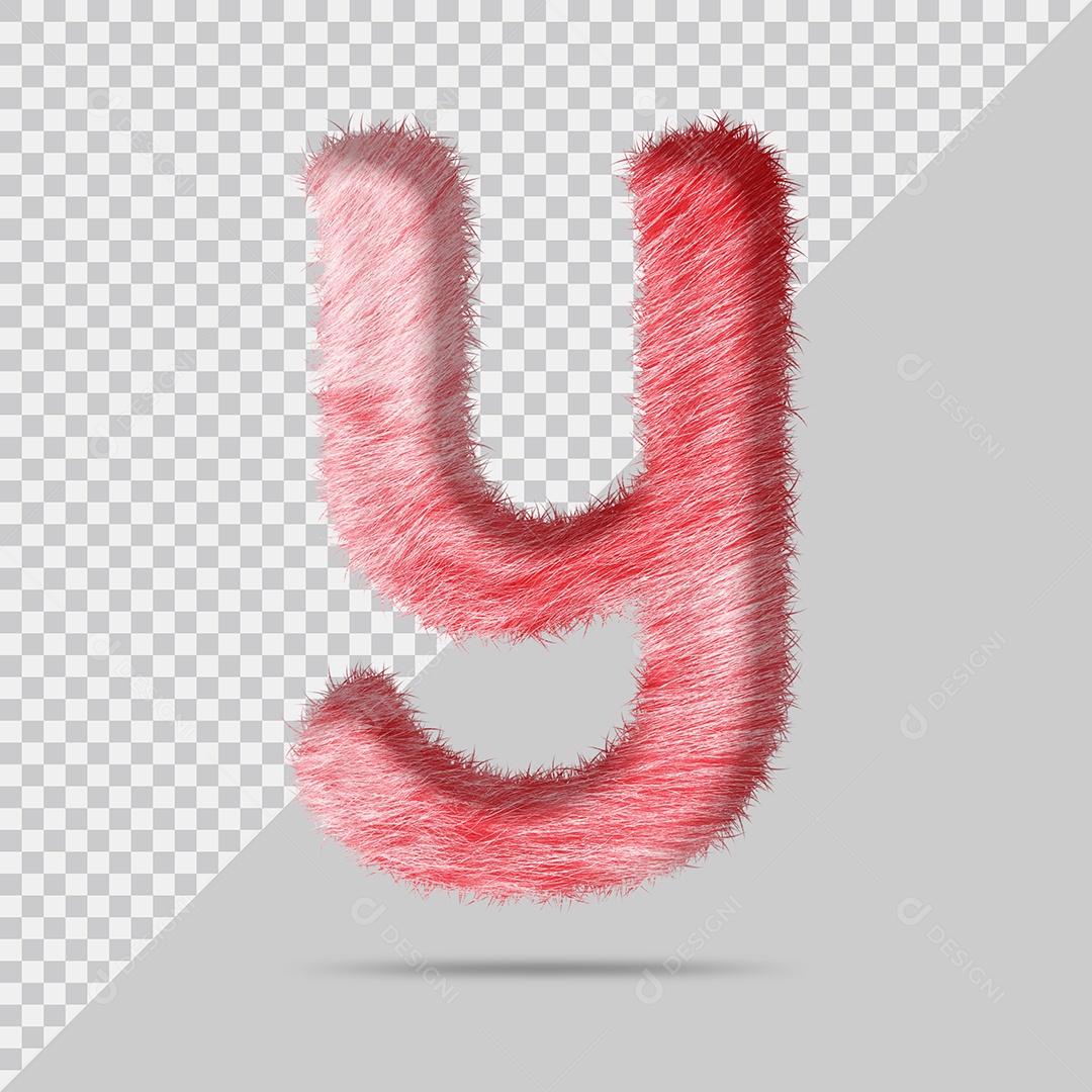 Letra y minúscula com pele Vermelho Pintada Ilustração 3D PSD