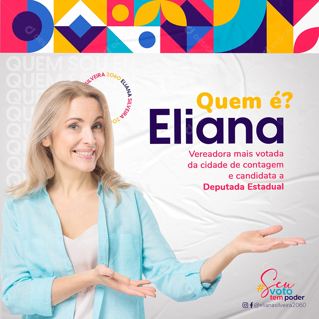 Quem é Eliana Deputado Federal Social Media PSD Editável