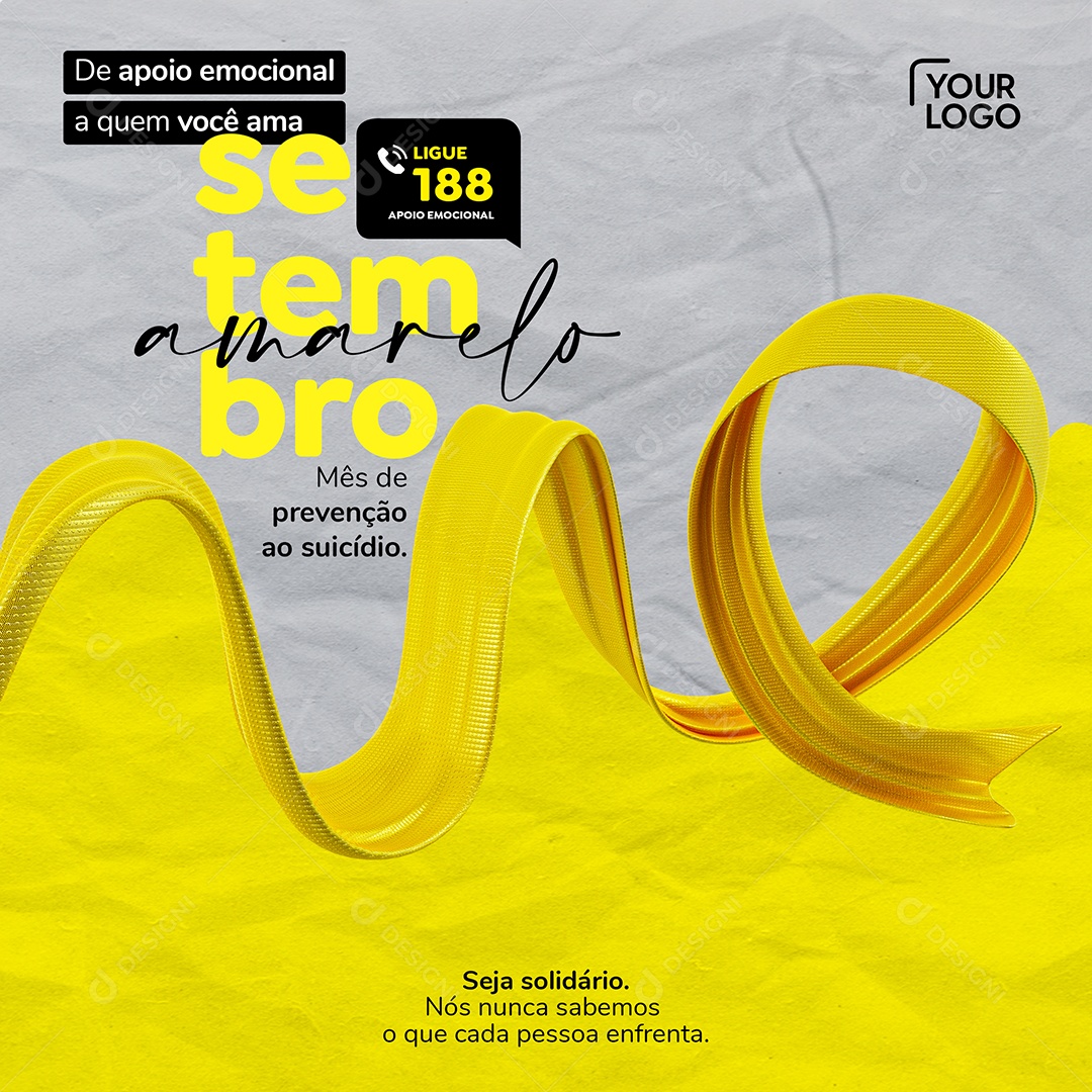 De Apoio Emocional Setembro Amarelo Social Media PSD Editável