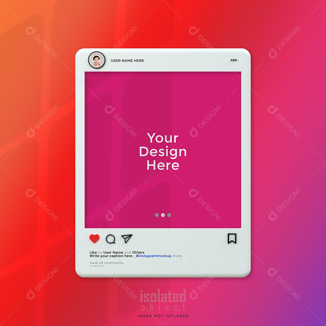Mockup do Instagram 3D PSD Editável