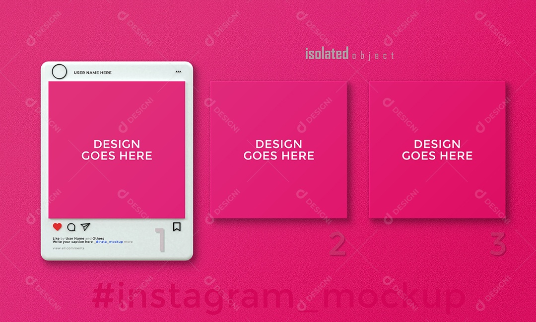 Mockup do Instagram 3D PSD Editável