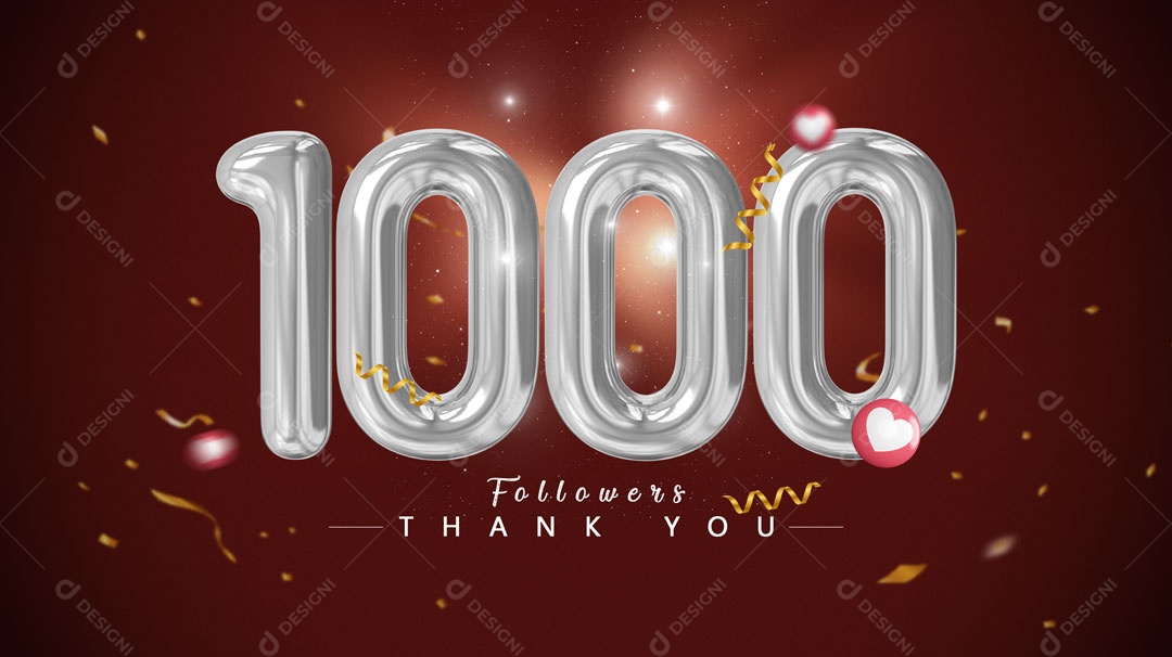 Número Prata Seguidores Mil Parabéns PSD