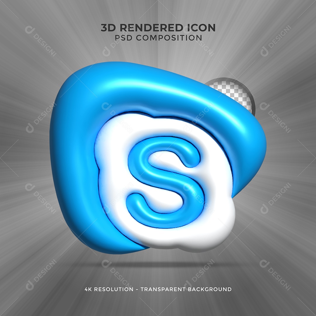 Skype 3D Elemento Para Composição PSD