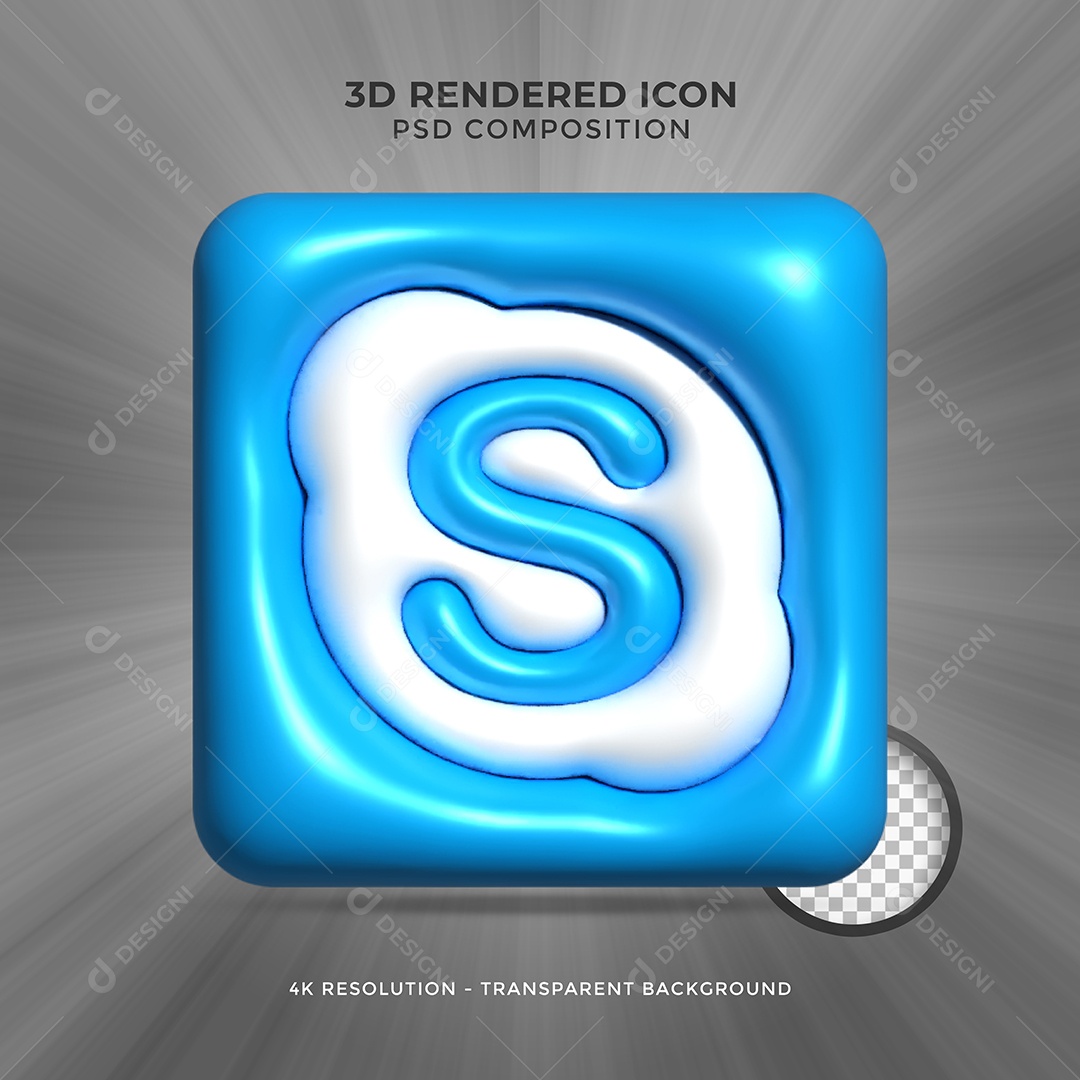 Skype 3D Elemento Para Composição PSD