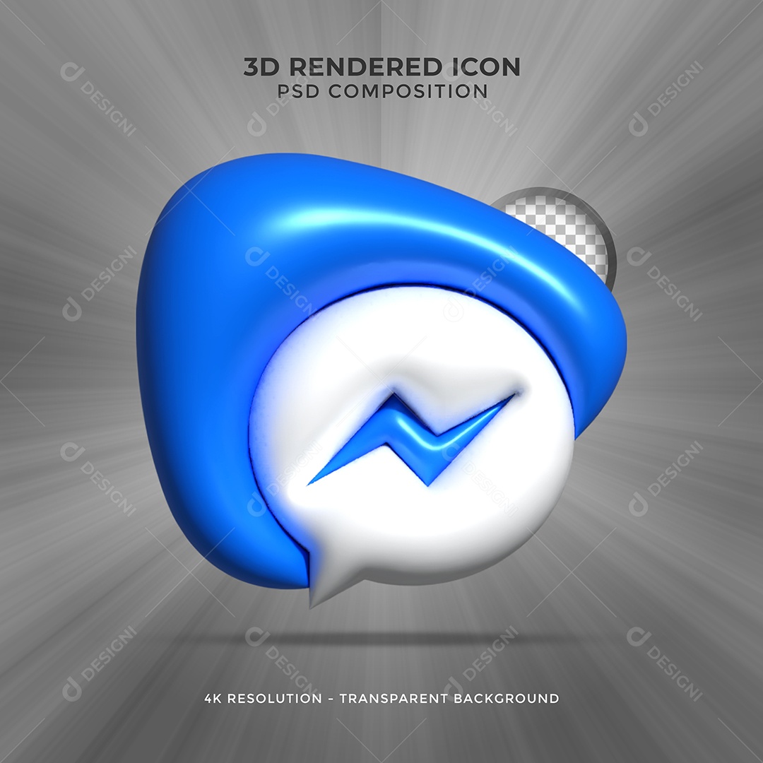 Messenger Elemento 3D Para Composição PSD