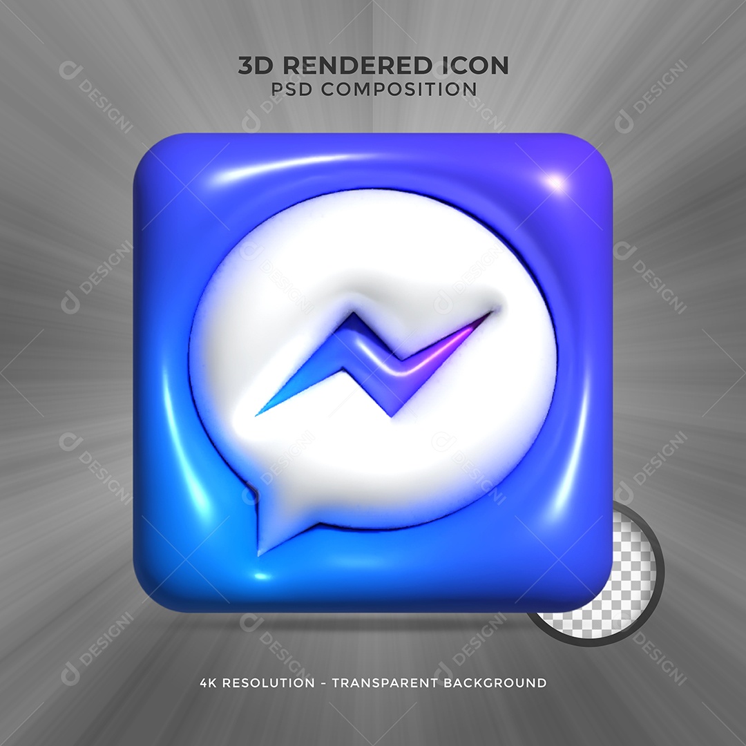 Messenger Elemento 3D Para Composição PSD
