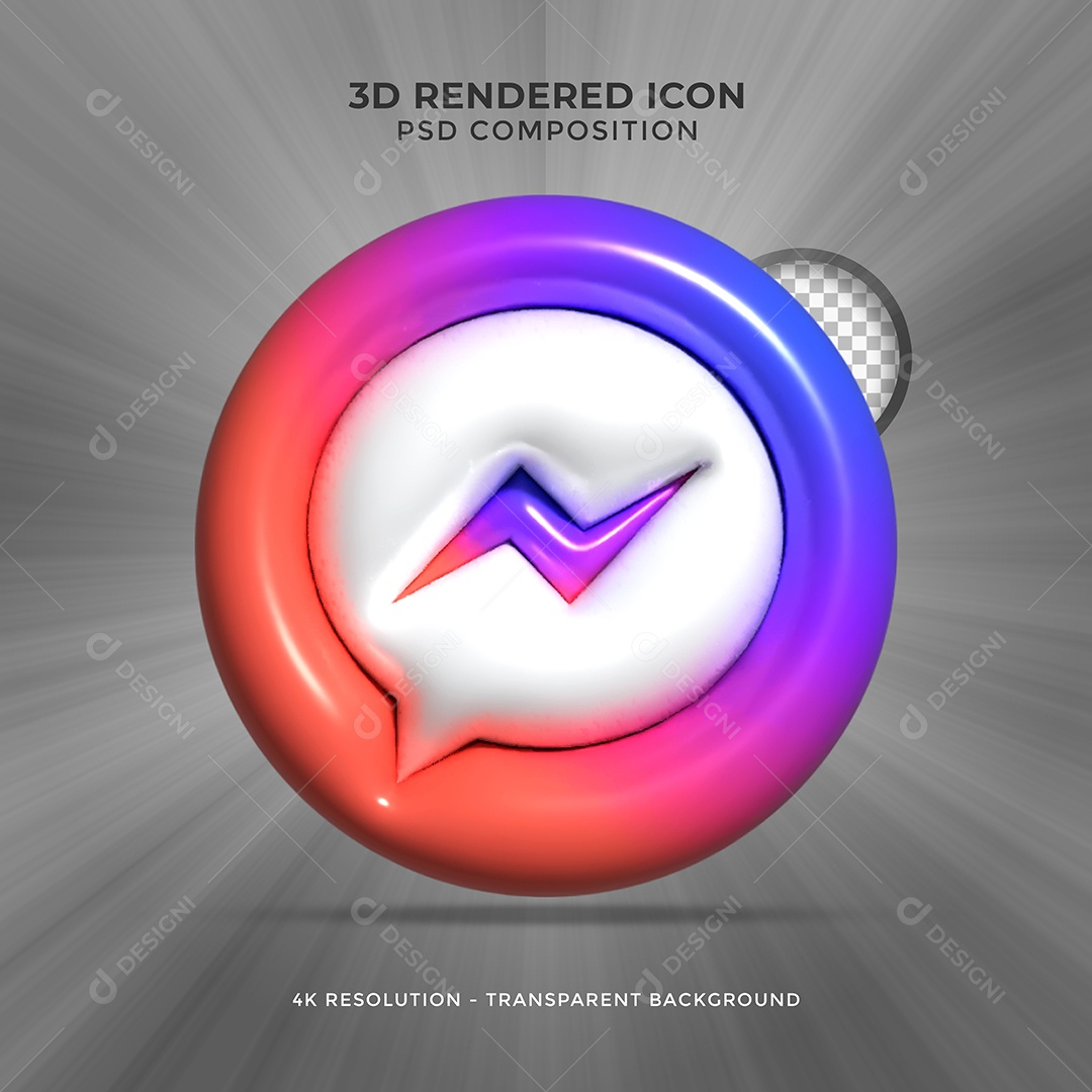 Messenger Ícone 3D Para Composição PSD