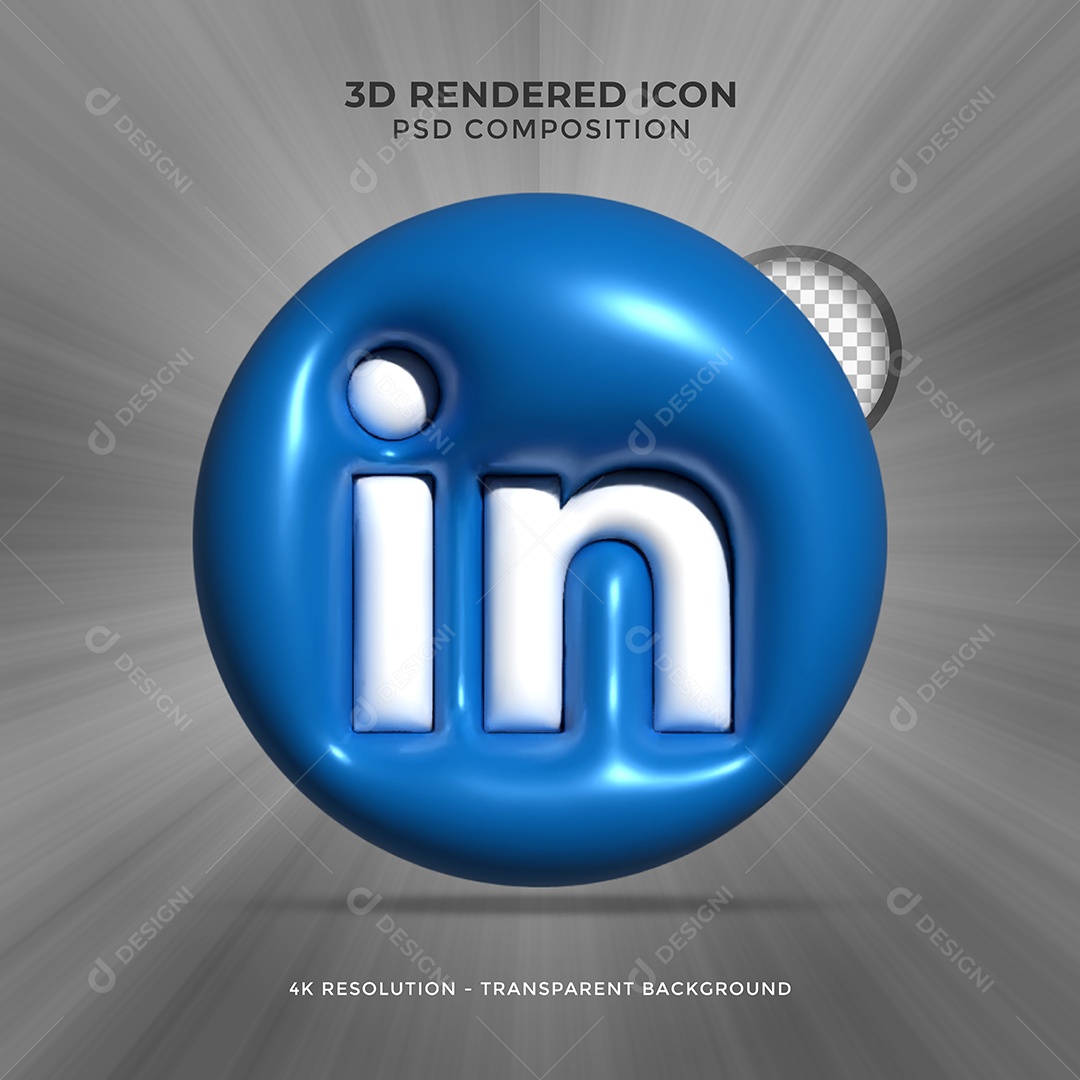 Linkedin 3D Ícone Elemento Para Composição PSD