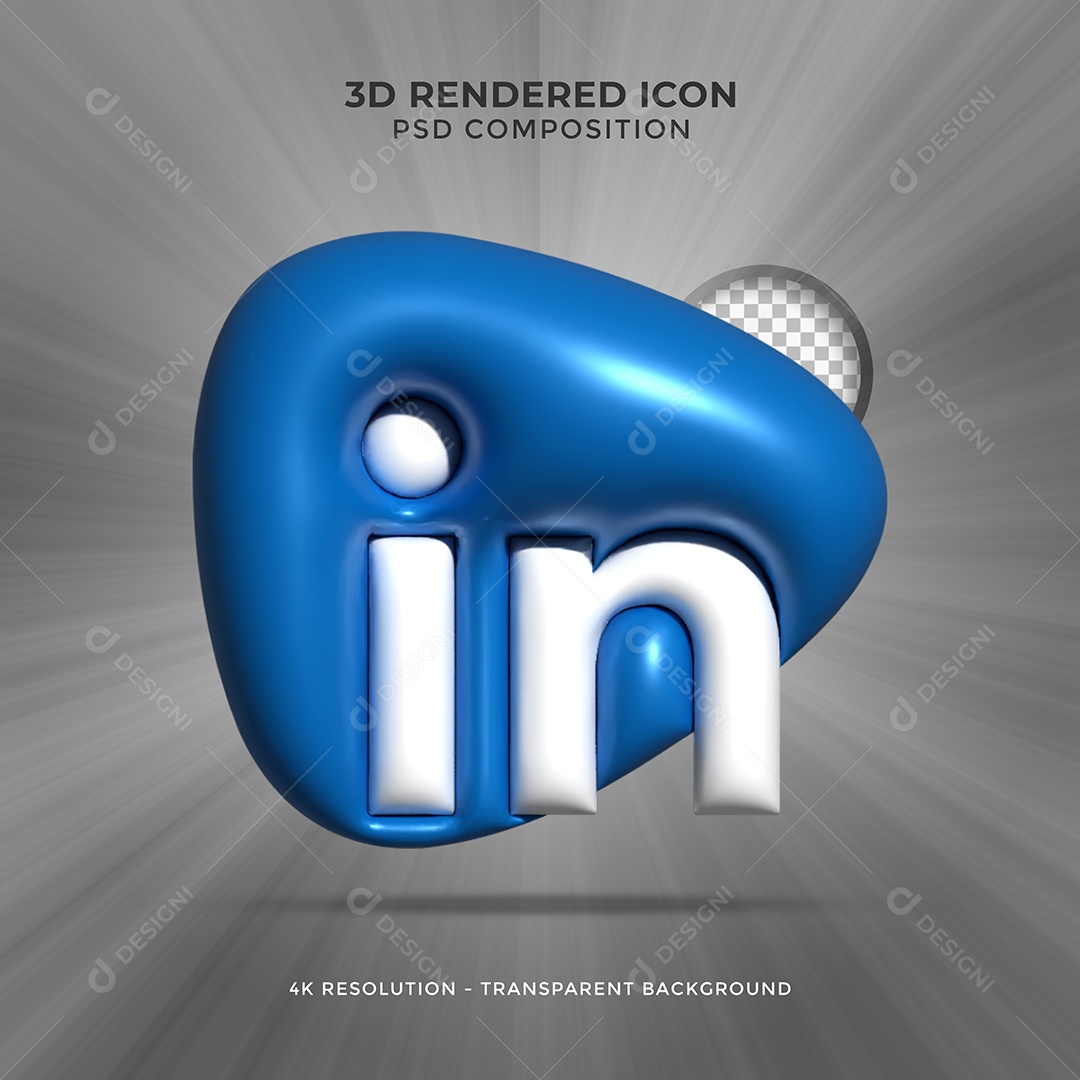 Linkedin Elemento 3D Para Composição PSD