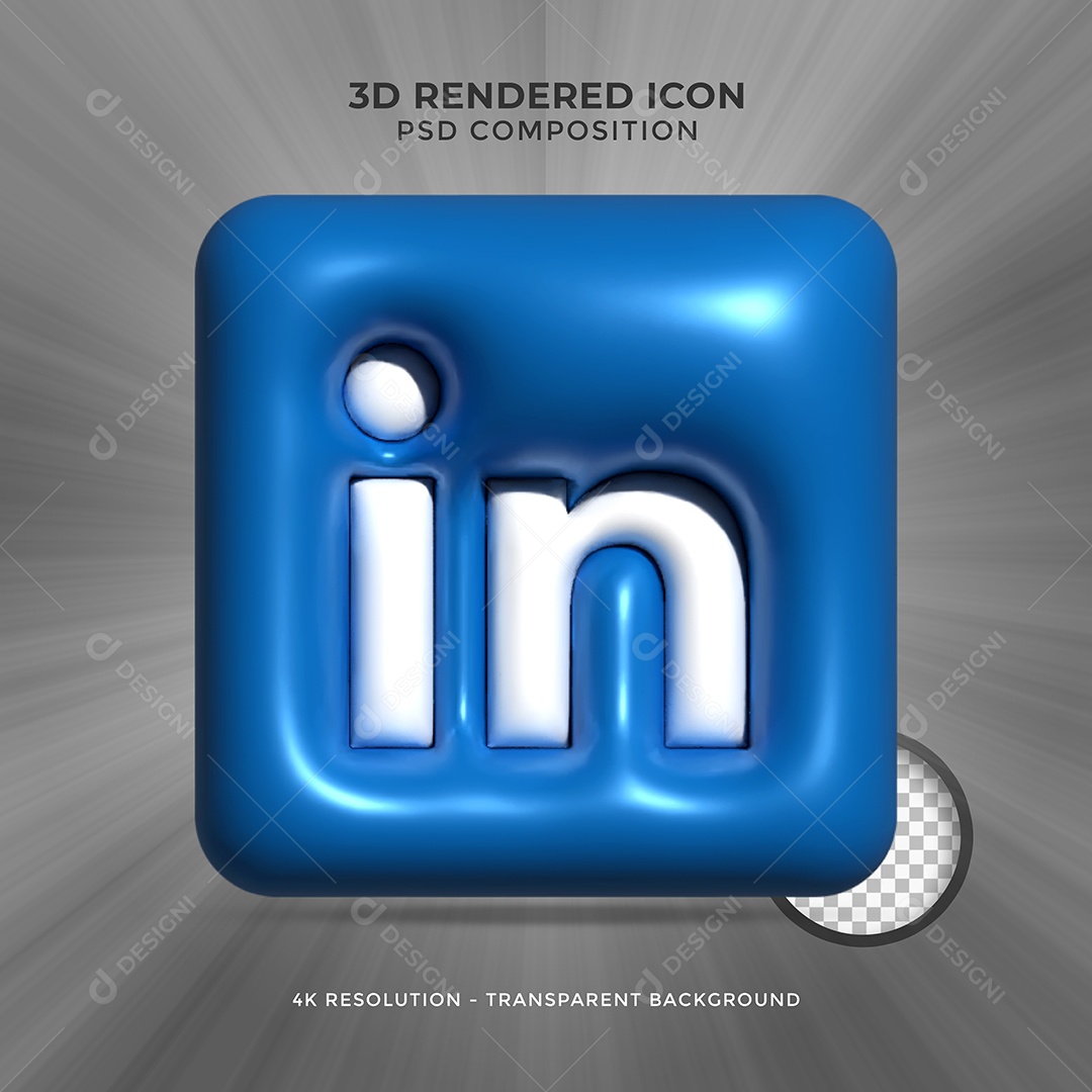 Linkedin Elemento 3D Para Composição PSD