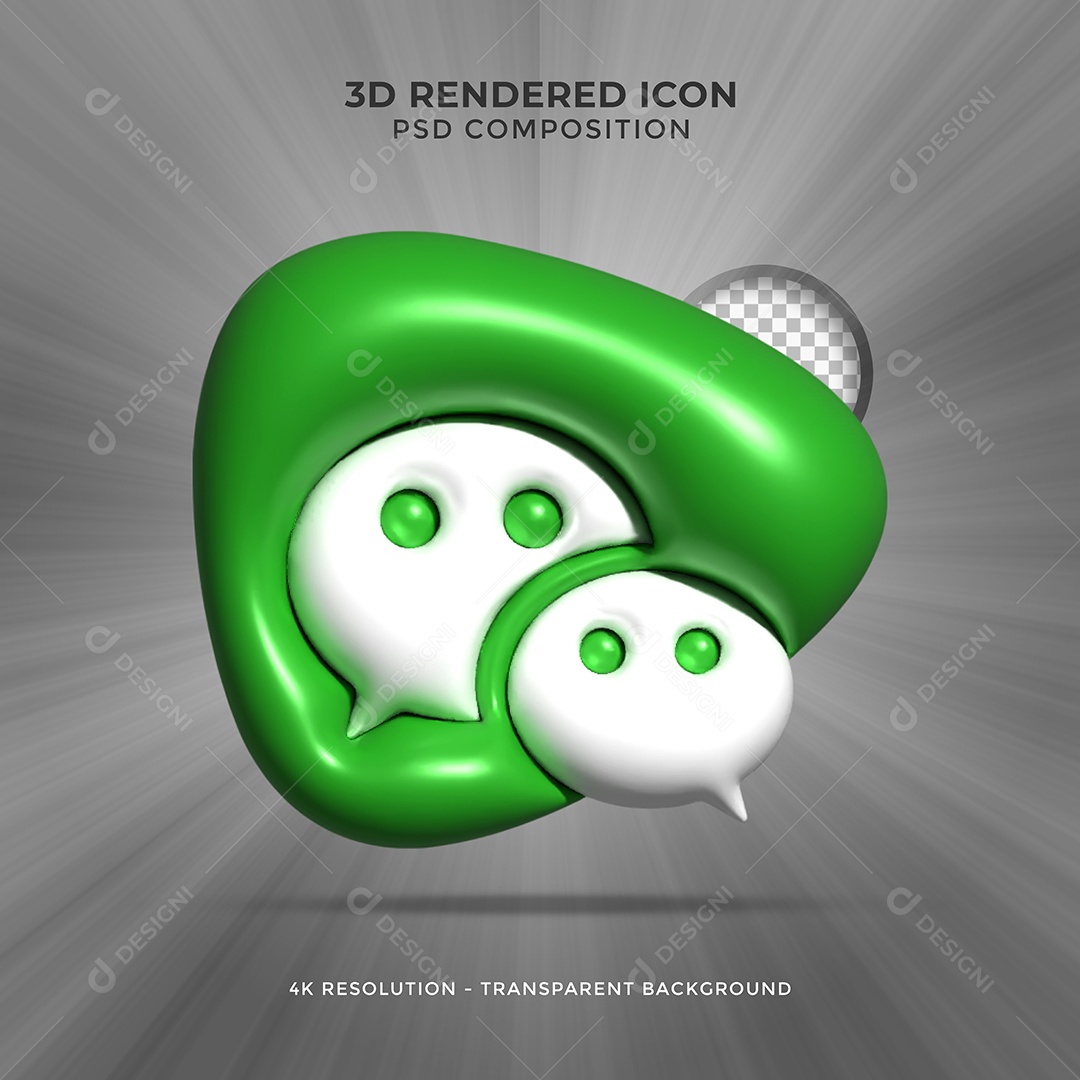 Line Verde Ícone 3D  Para Composição PSD