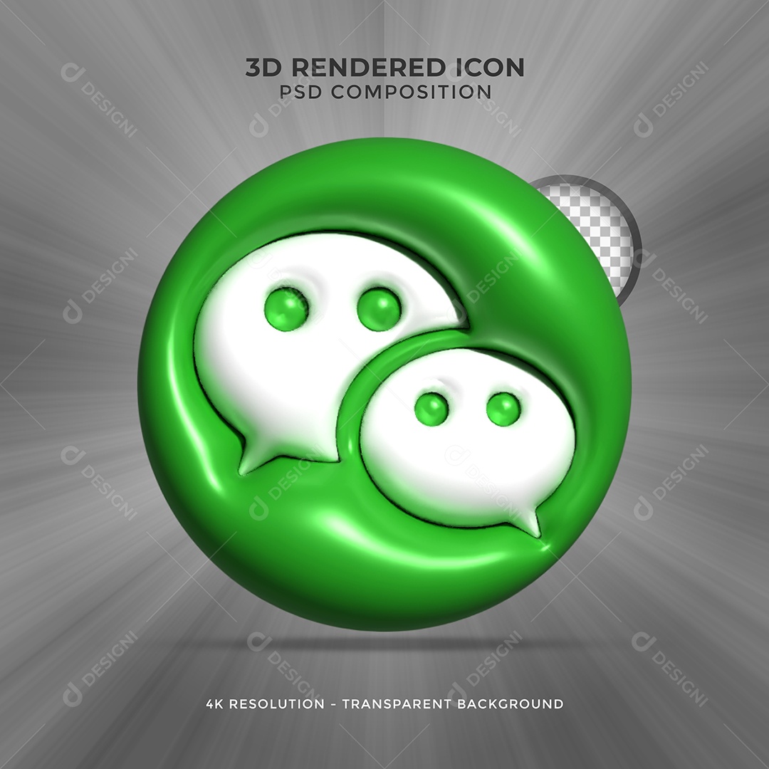 Line Verde Ícone 3D  Para Composição PSD