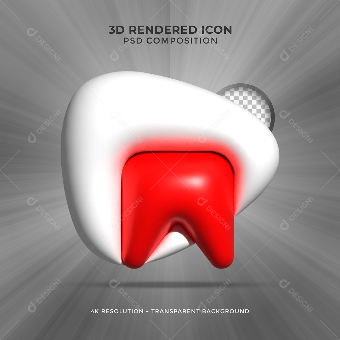 Ícone 3D Salvar marca de rede social Elemento para Composição PSD