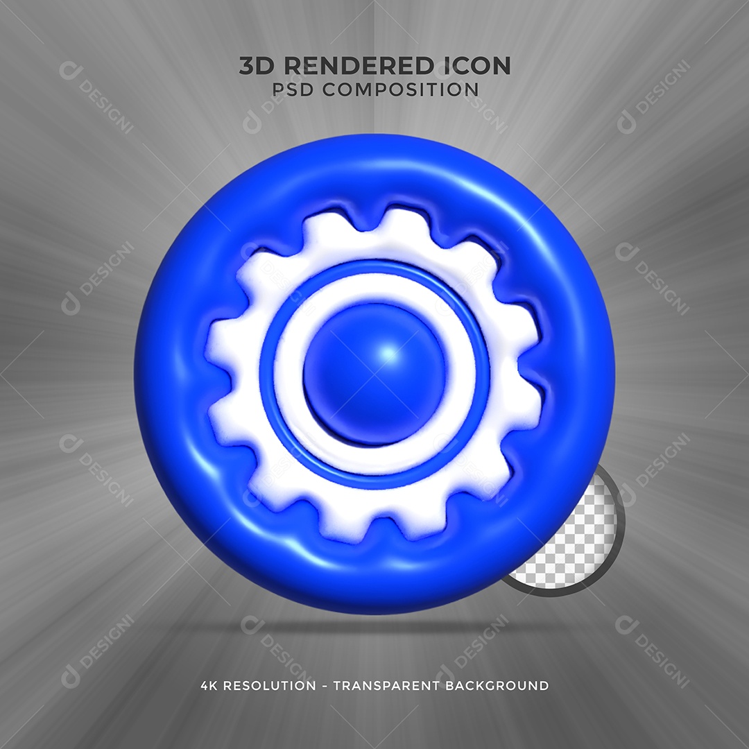 Ícone 3D Configuração Elemento para Composição PSD