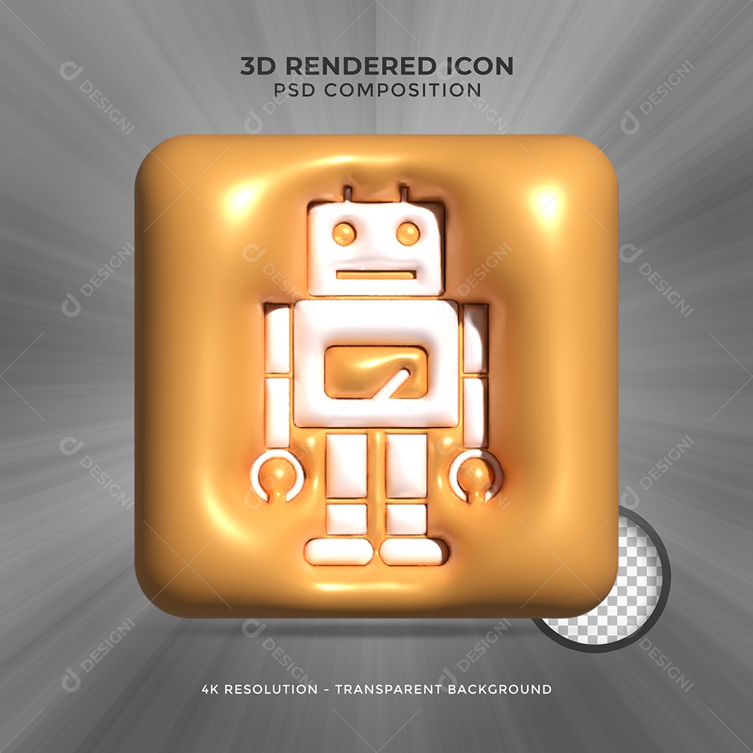 Robô Elemento 3D para Composição PSD