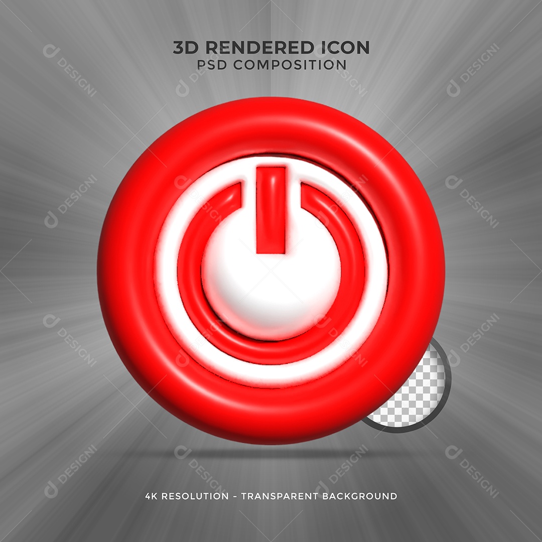 Reiniciar Elemento 3D Vermelho para composição PSD