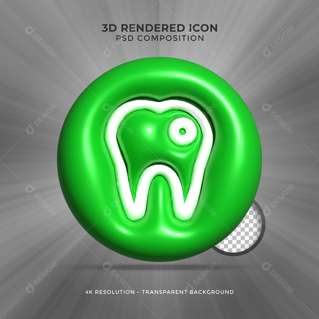 Ícone 3D de Dentista Elemento 3D para Composição PSD
