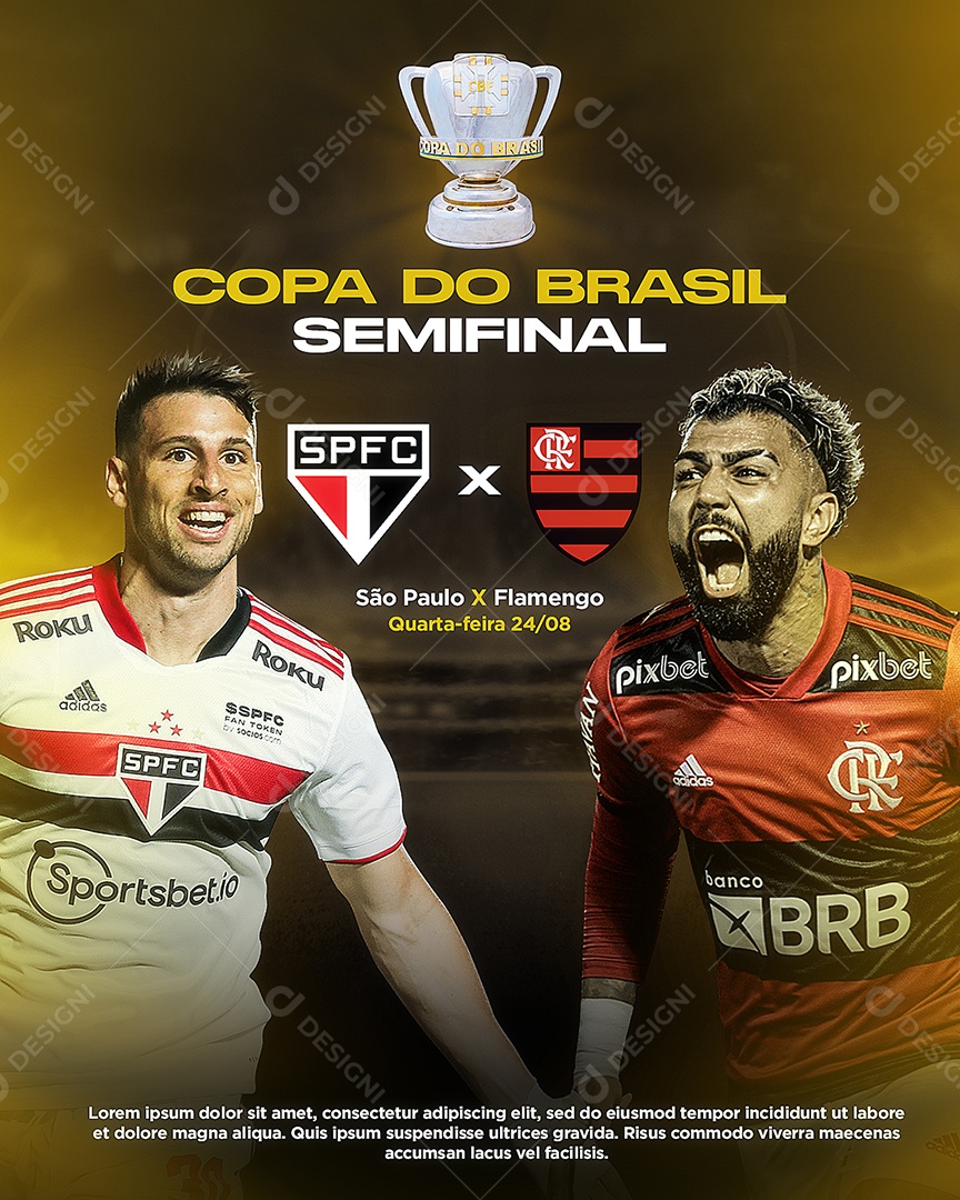 Social Media Futebol Copa do Brasil Semifinal PSD Editável