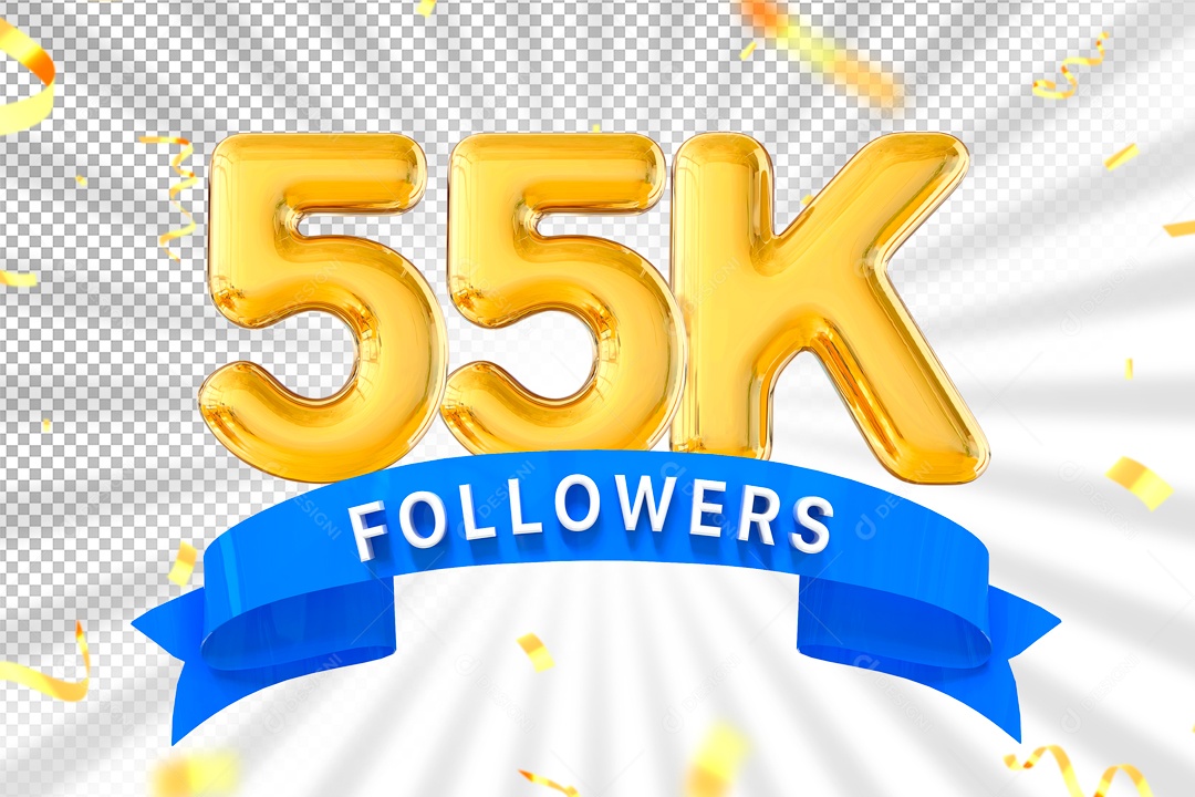 Elemento 3D Para Composição 55K Seguidores PSD