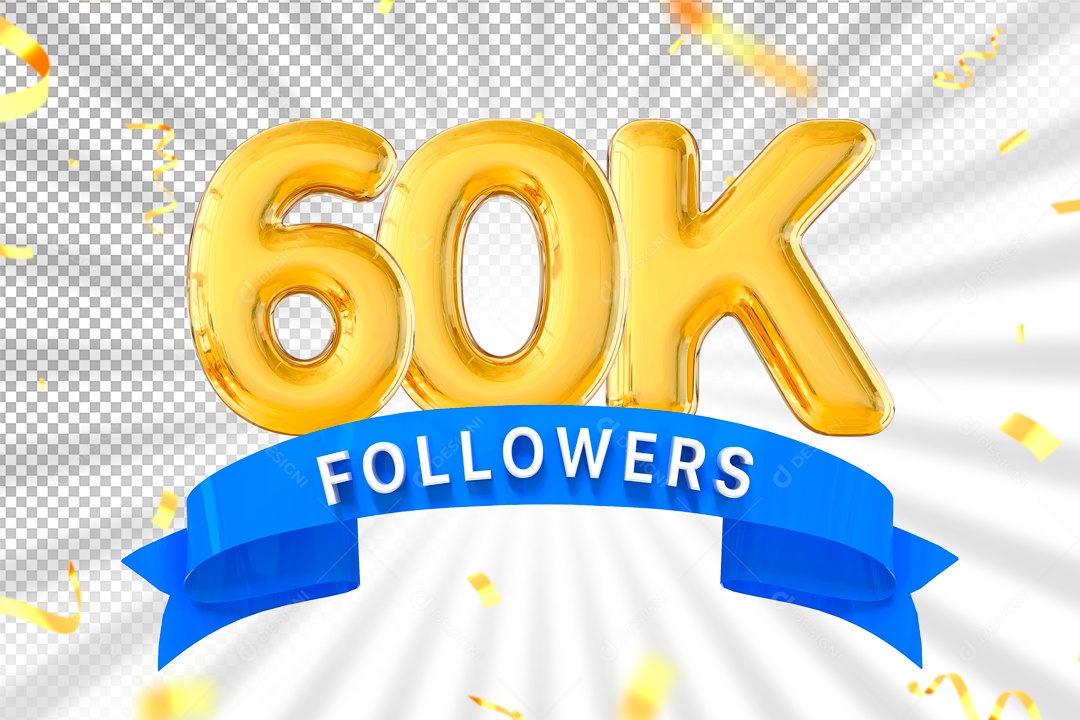 Elemento 3D Para Composição 60K Seguidores PSD