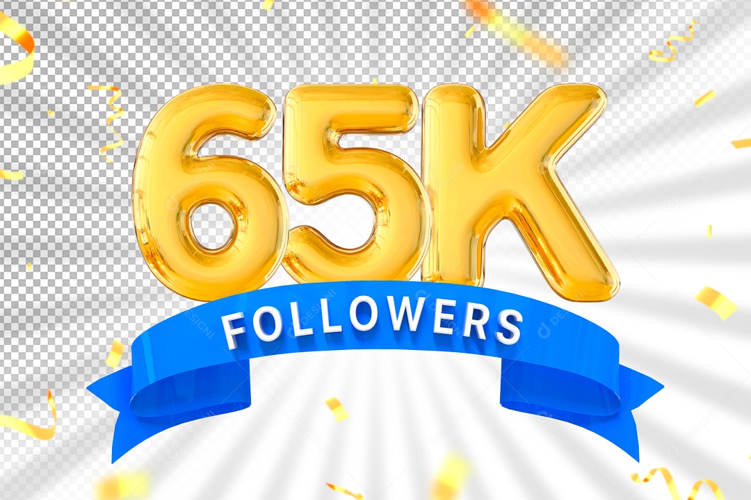 Elemento 3D Para Composição 65K Seguidores PSD