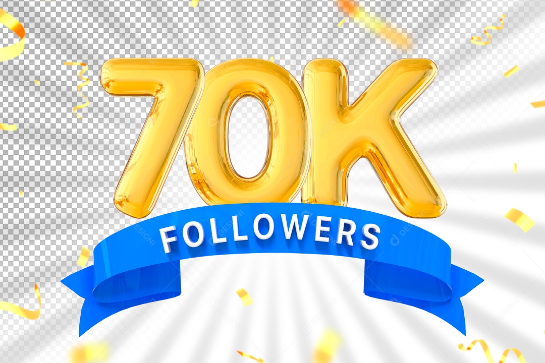 Elemento 3D Para Composição 70K Seguidores PSD