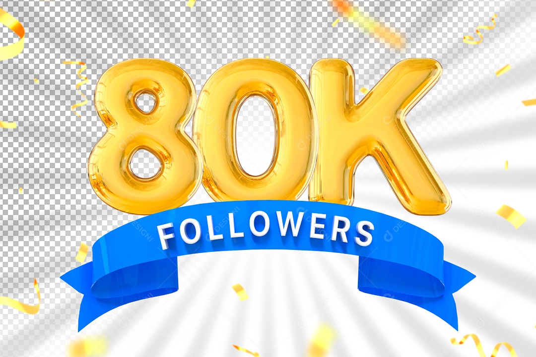 Elemento 3D Para Composição 80K Seguidores PSD