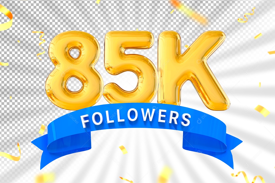 Elemento 3D Para Composição 85K Seguidores PSD
