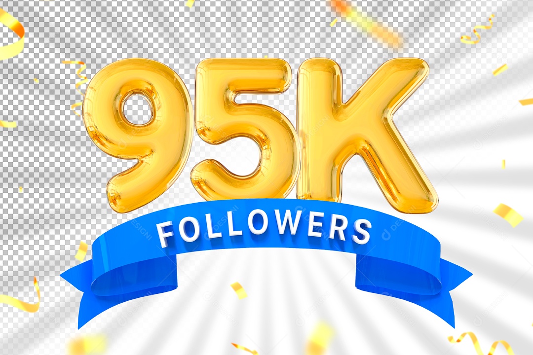 Elemento 3D Para Composição 95K Seguidores PSD