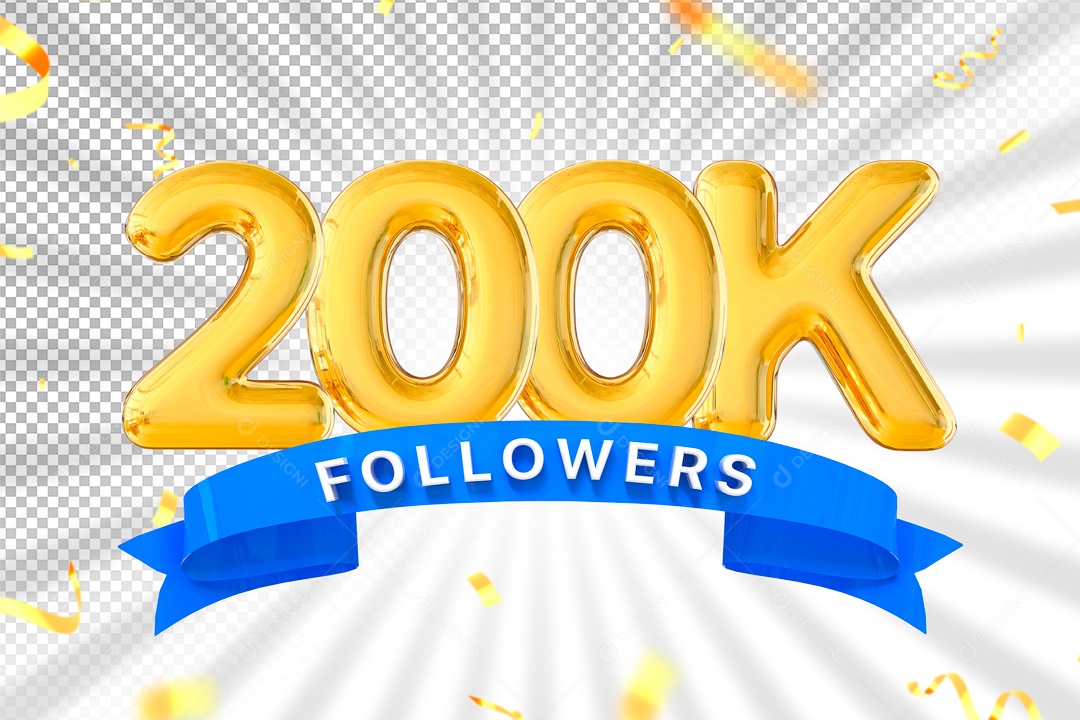 Elemento 3D Para Composição 200K Seguidores PSD