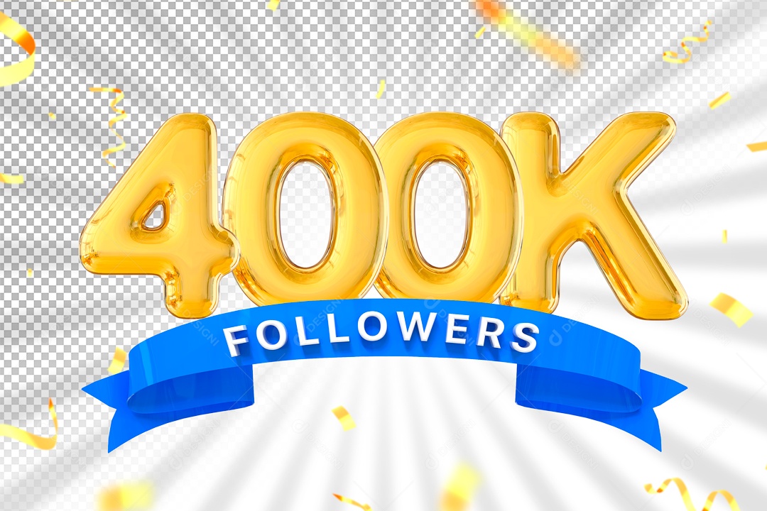Elemento 3D Para Composição 400K Seguidores PSD