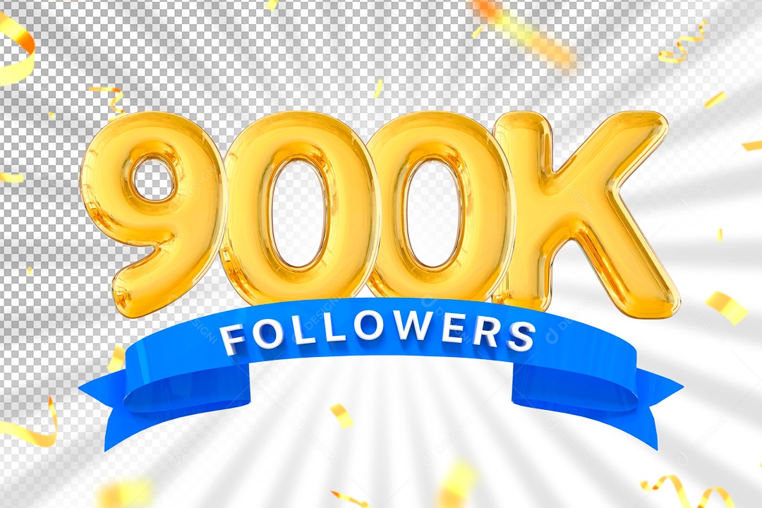 3D Element For Composition 900K Followers PSD