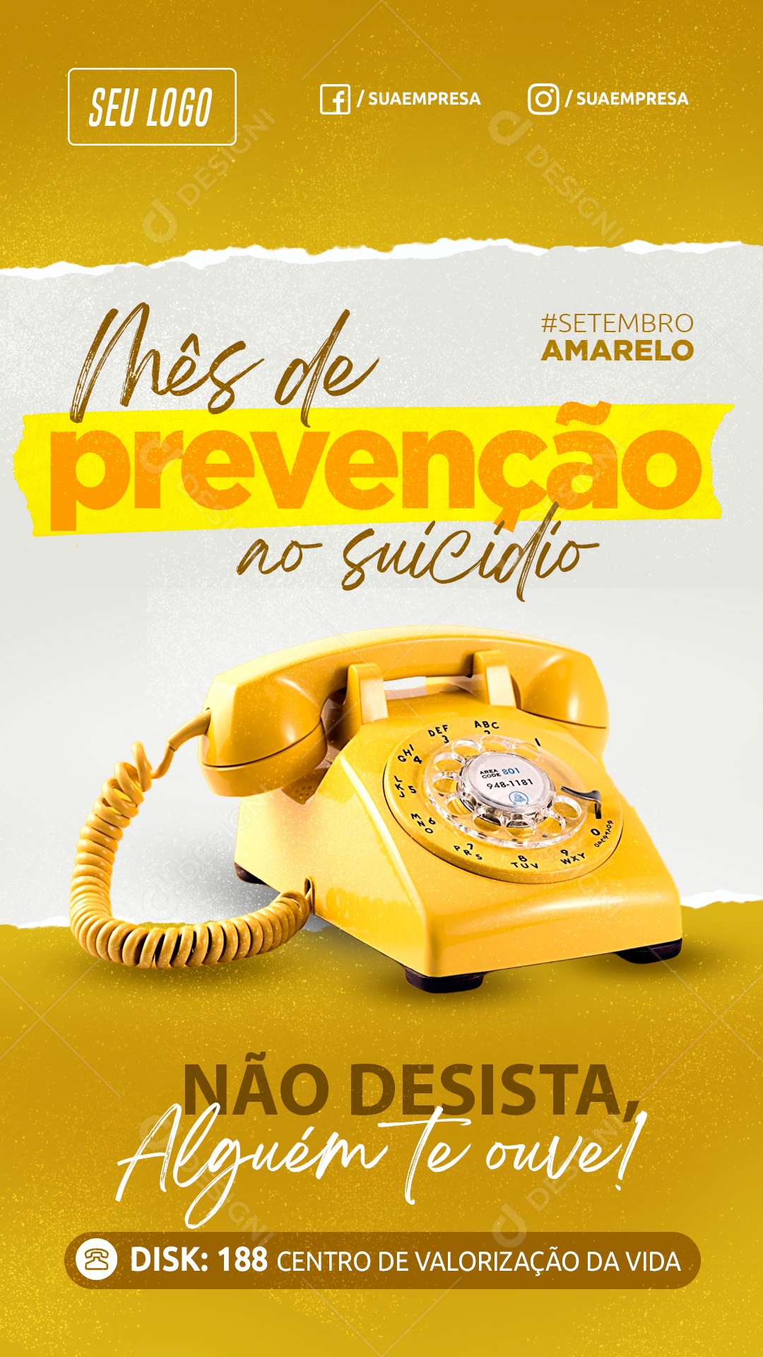Social Media Setembro Amarelo Mês da Prevenção Ao Suicidio PSD Editável