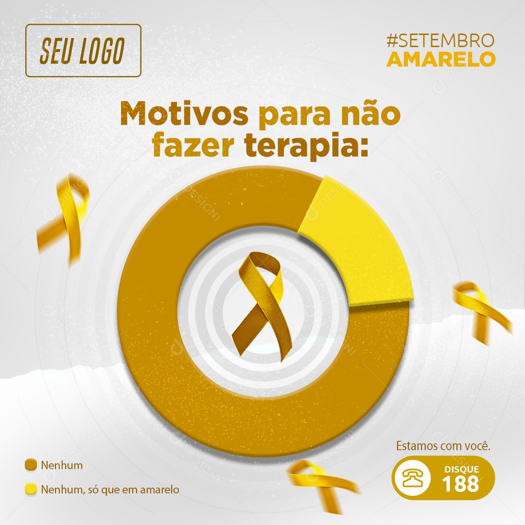 Social Media Motivos Para Não Fazer Terapia PSD Editável
