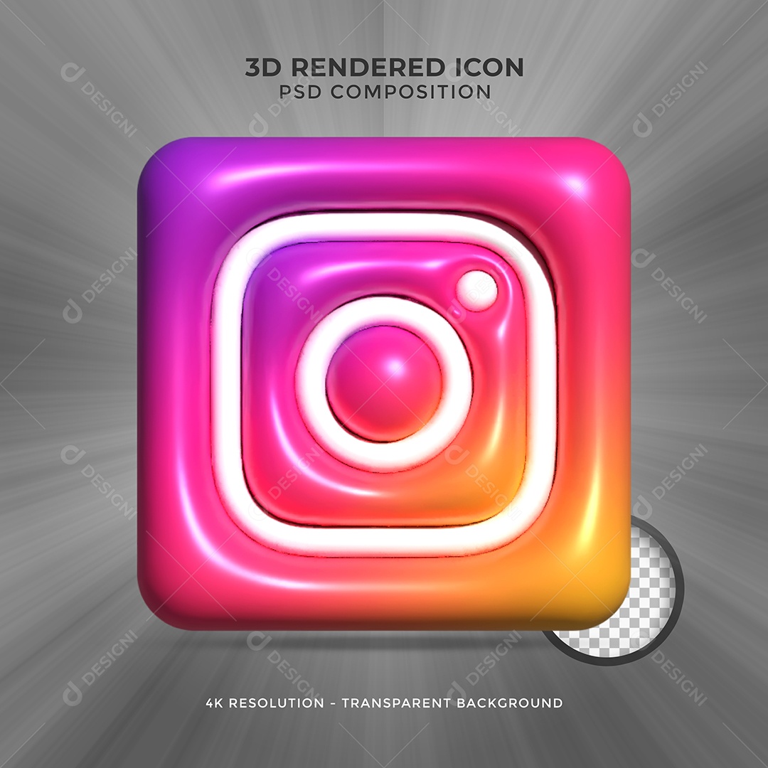 Instagram Elemento 3D Para Composição PSD